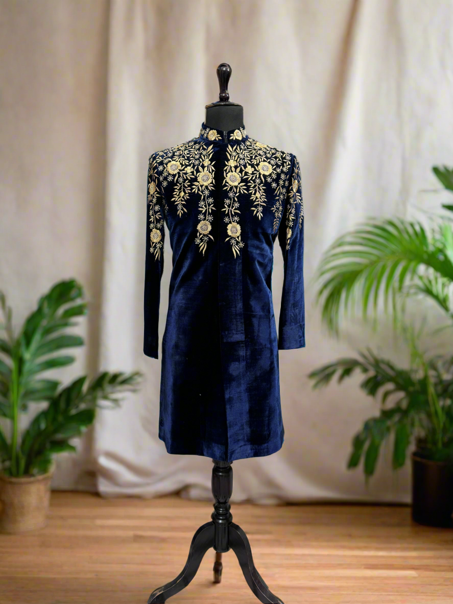 Designer Handcrafted Velvet Sherwani for Weddings