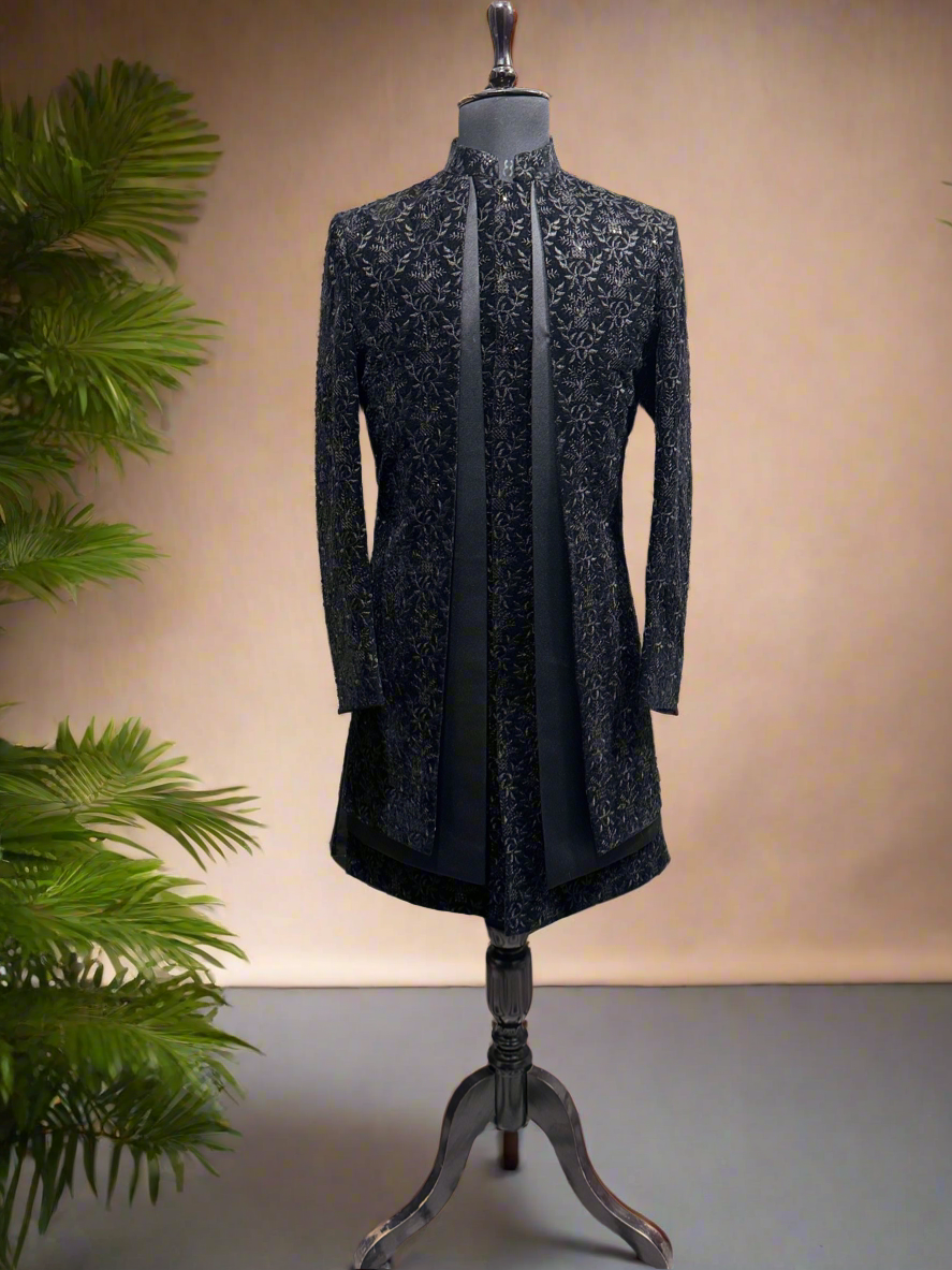 Designer Three Layer Indo-Western Outfit for Men