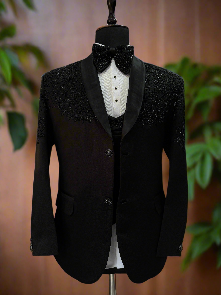 Designer tuxedo with handcrafted details by KPH Outfits