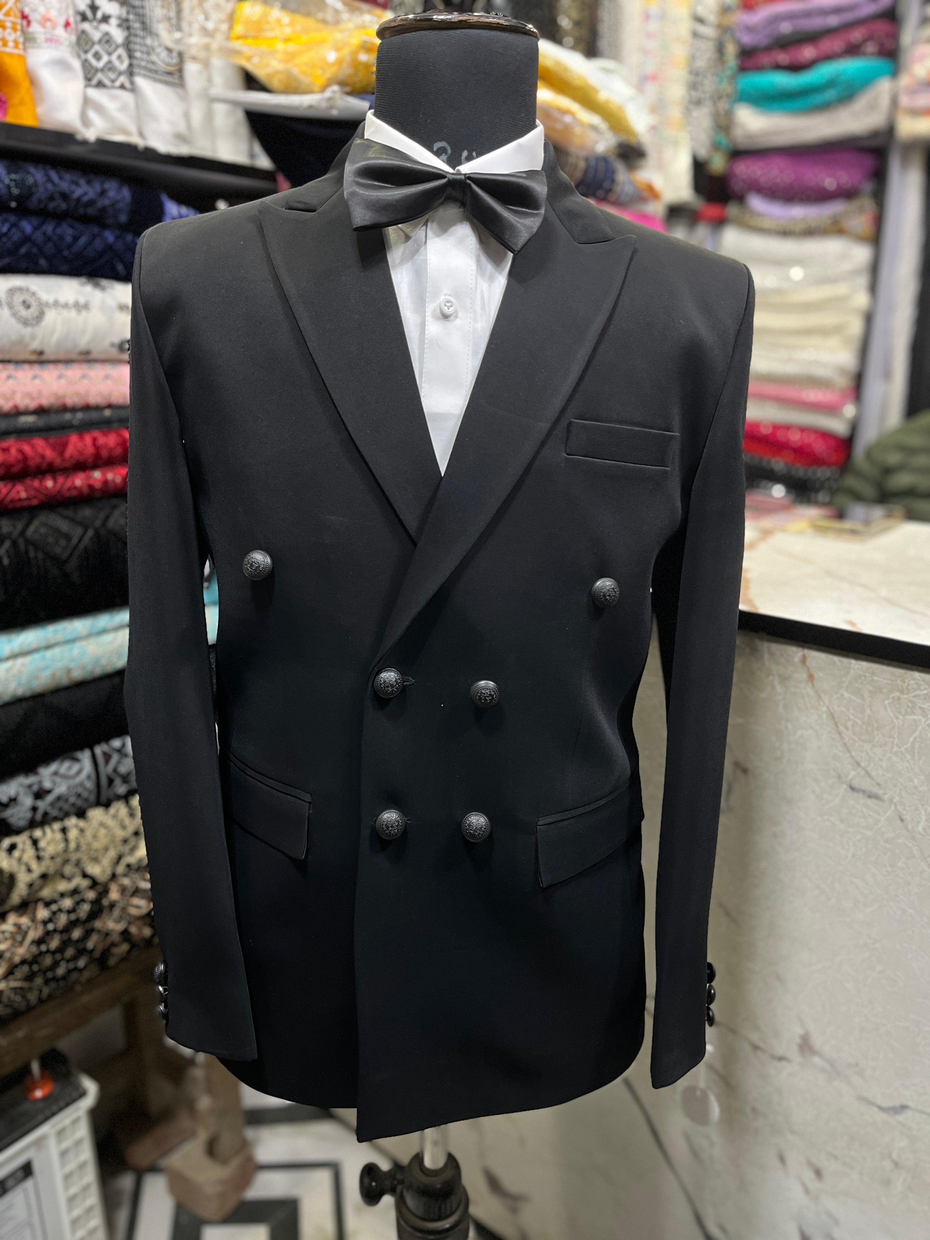 Men's Black Double Breast Classic Tuxedo Suit