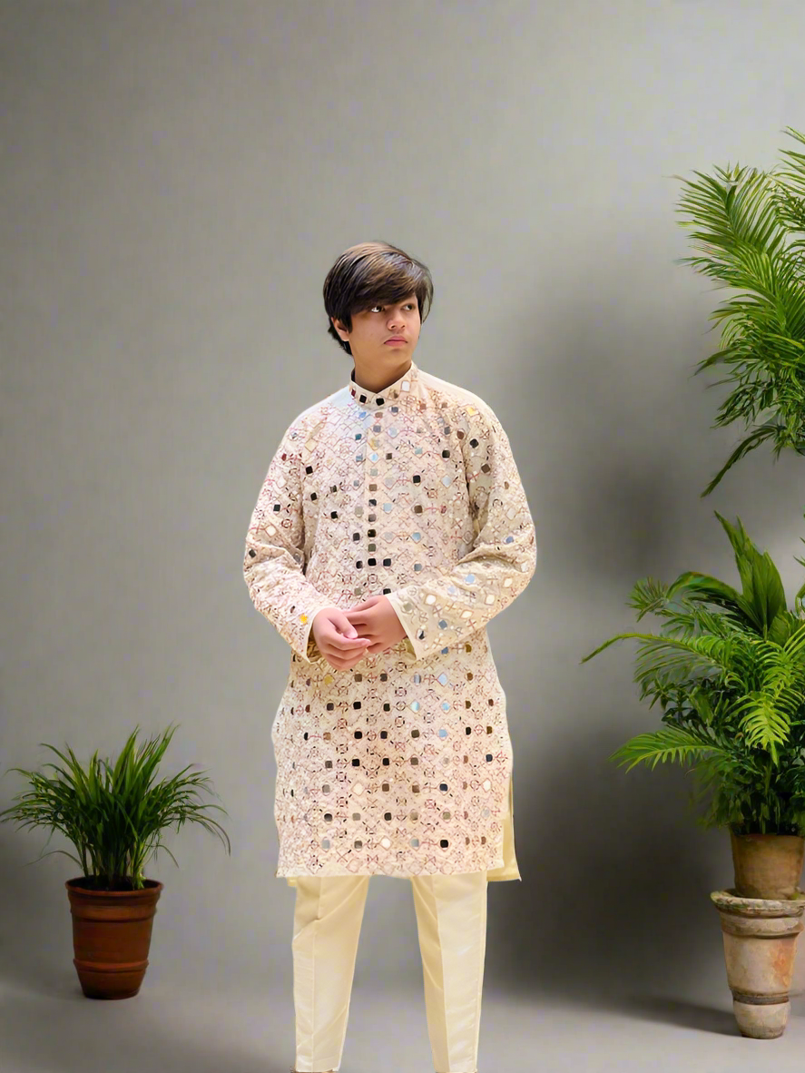 Abhinav Mishra Inspired Stylish Real Mirror Kurta Set – Elegance Redefined by KPH Outfits