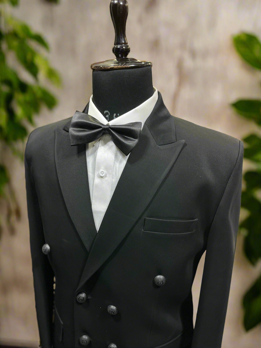 Men's Black Double-Breast Classic Tuxedo Suit - Timeless Formalwear by KPH Outfits