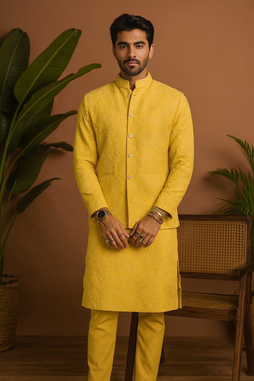 Haldi ceremony Bundi set with handcrafted detail – KPH Outfits
