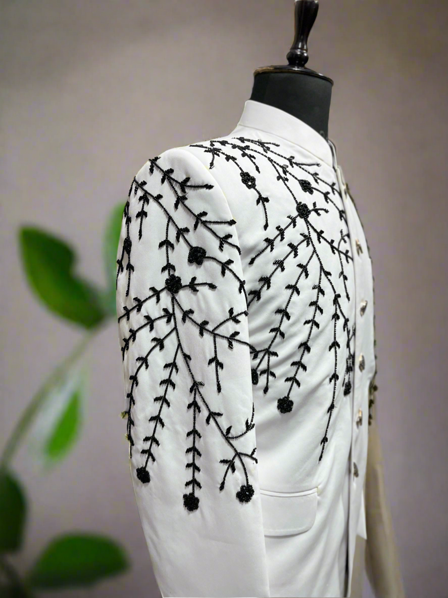 Tailored White Twill Fabric Formal Suit