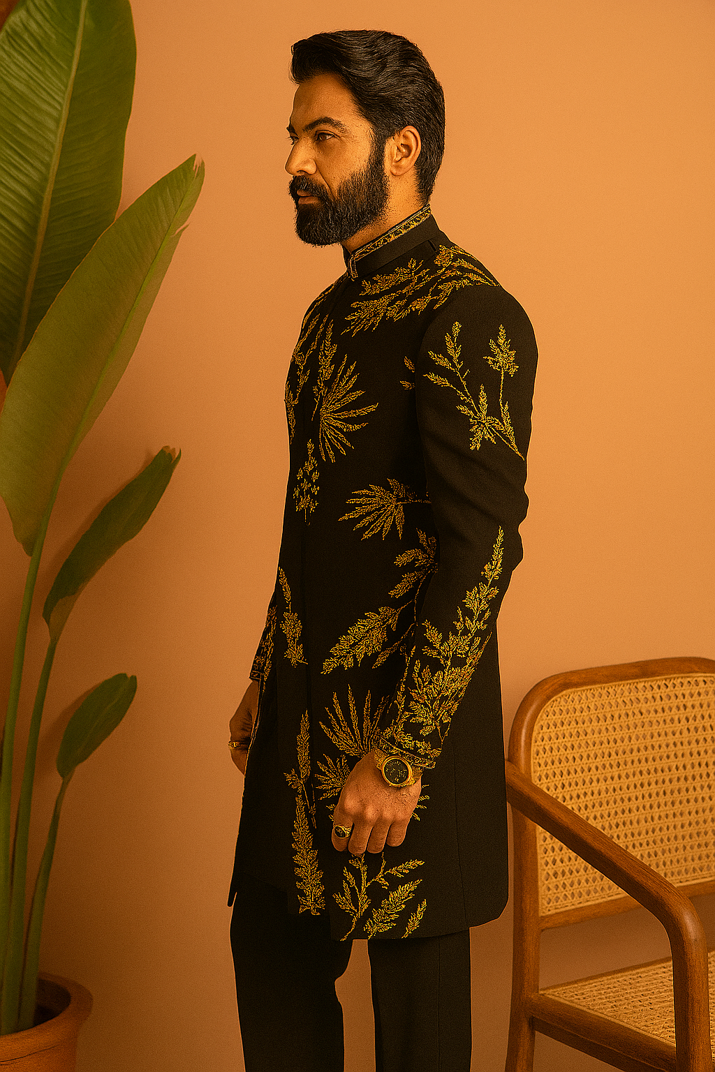 Full Indo-Western set with kurta, pajama, and dupatta – KPH Outfits