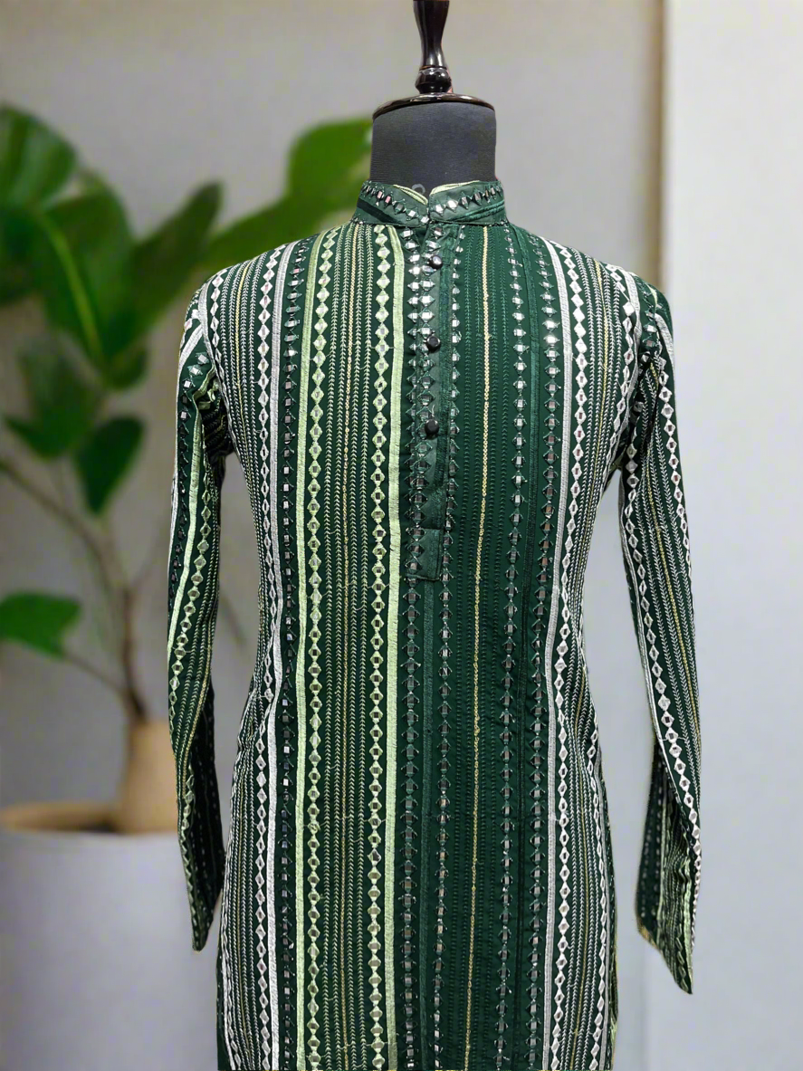 Traditional Green Kurta Set for Weddings