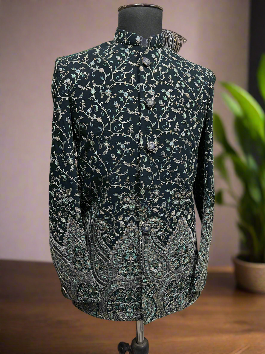 Intricate Embroidery Detail - Turkish Jodhpuri Blazer