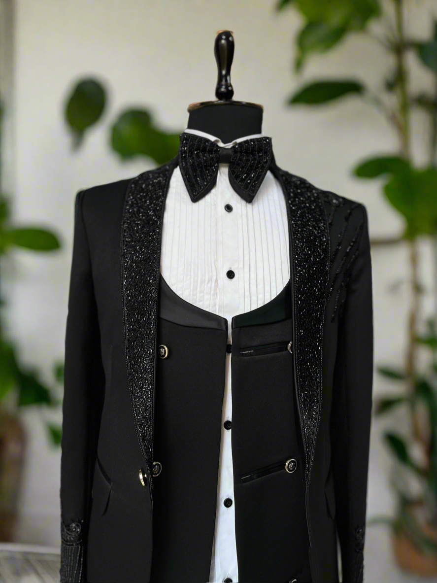 Elegant Royal Blue Kurta Set with Intricate Mirror Embellishments