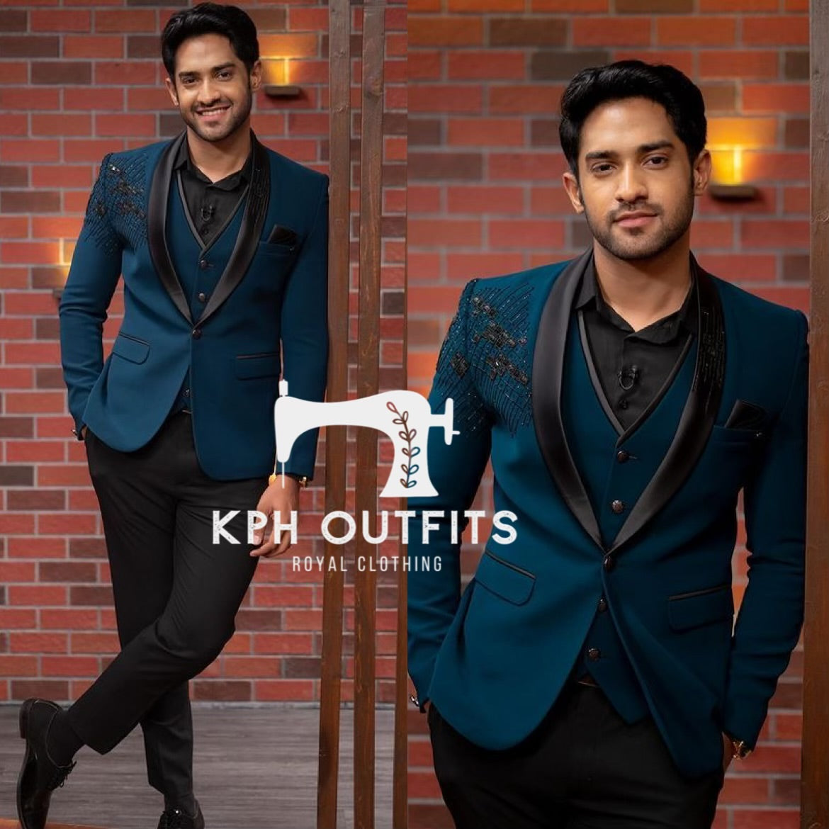 Elegant men's black suit for formal events.
