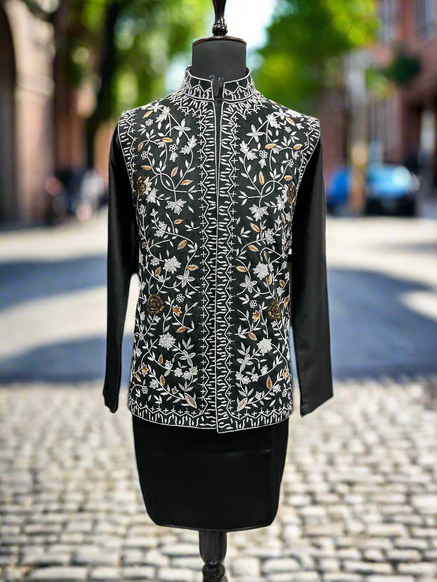 Elegant men's formal Nehru jacket for special occasions.