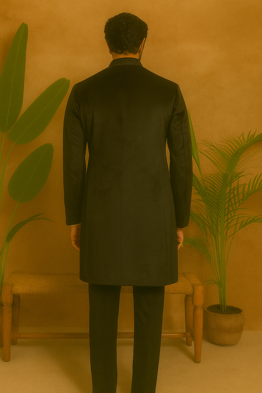 Micro velvet indo-western ensemble tailor-made for weddings – KPH Outfits