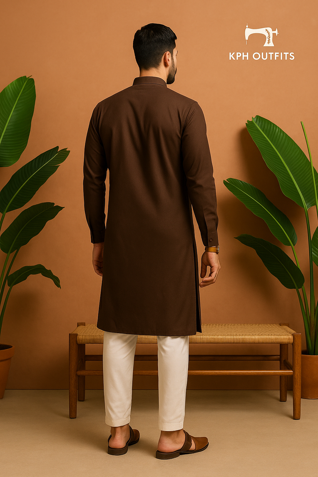 Men's Exclusive Dark Brown Handcrafted Kurta Set - KPH Outfits