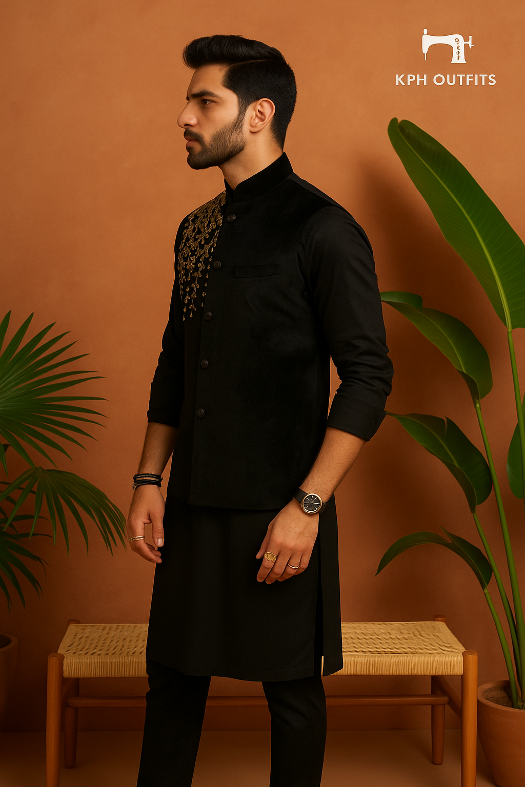 Men's Exclusive Handcrafted Embellished Waistcoat - Timeless Elegance by KPH Outfits