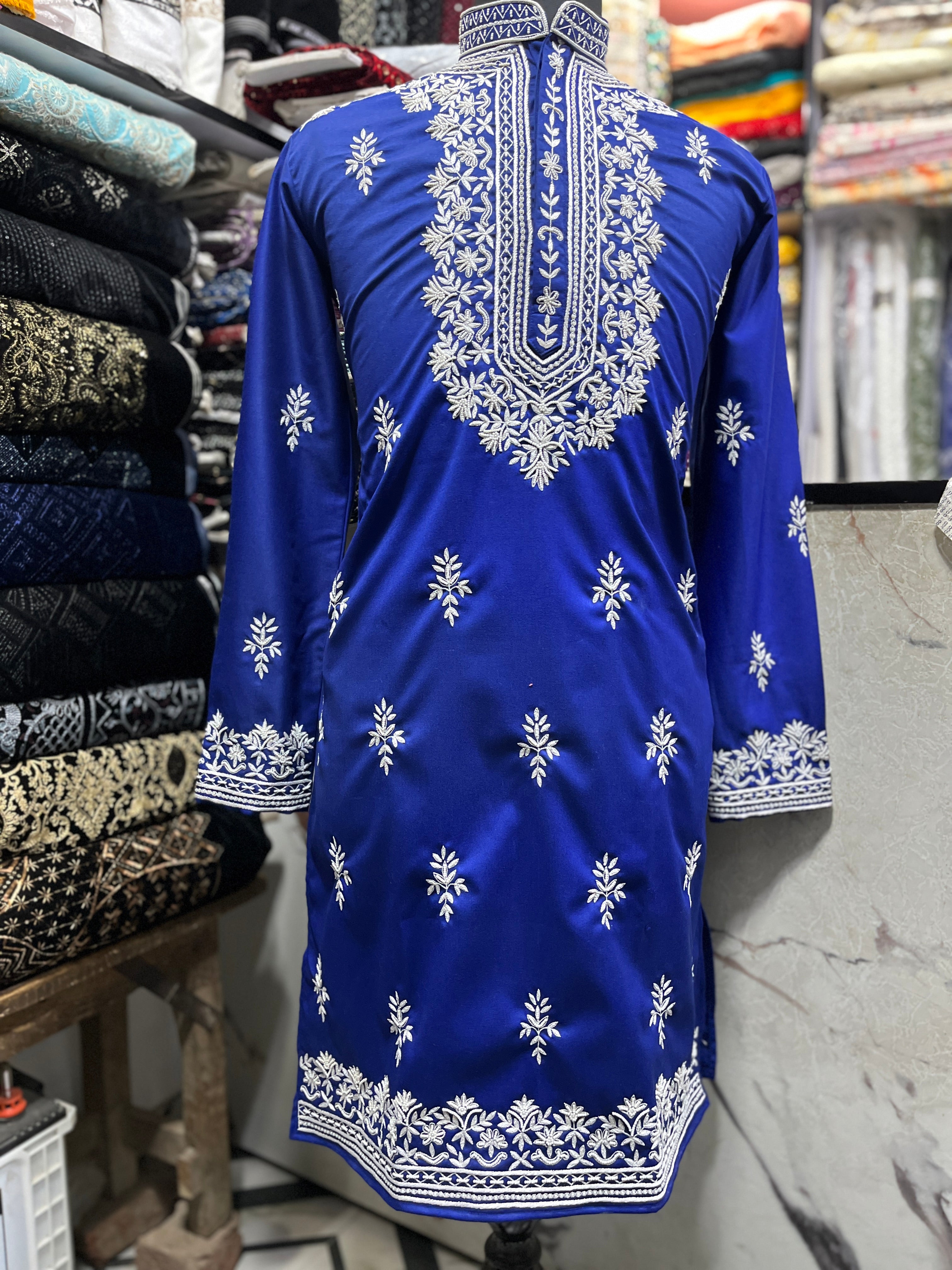 Men's Royal Blue Handcrafted Exclusive Kurta Set