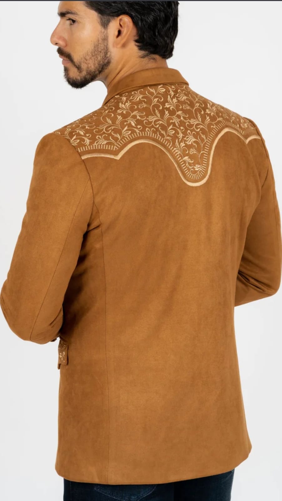 Men's Exclusive Camel  Thread Embroidery Tuxedo Suit