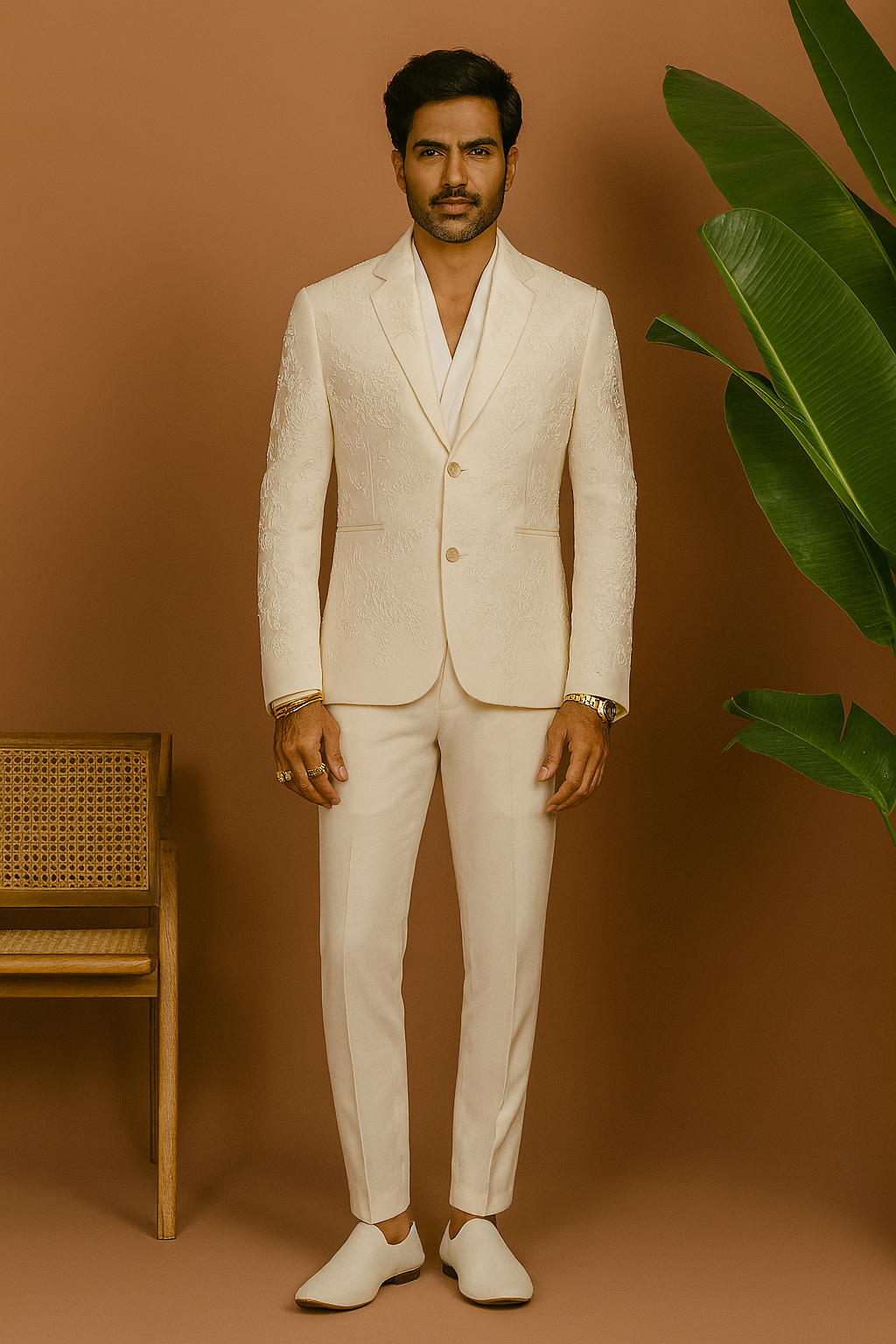 Elegant handcrafted white wedding tuxedo for men – KPH Outfits