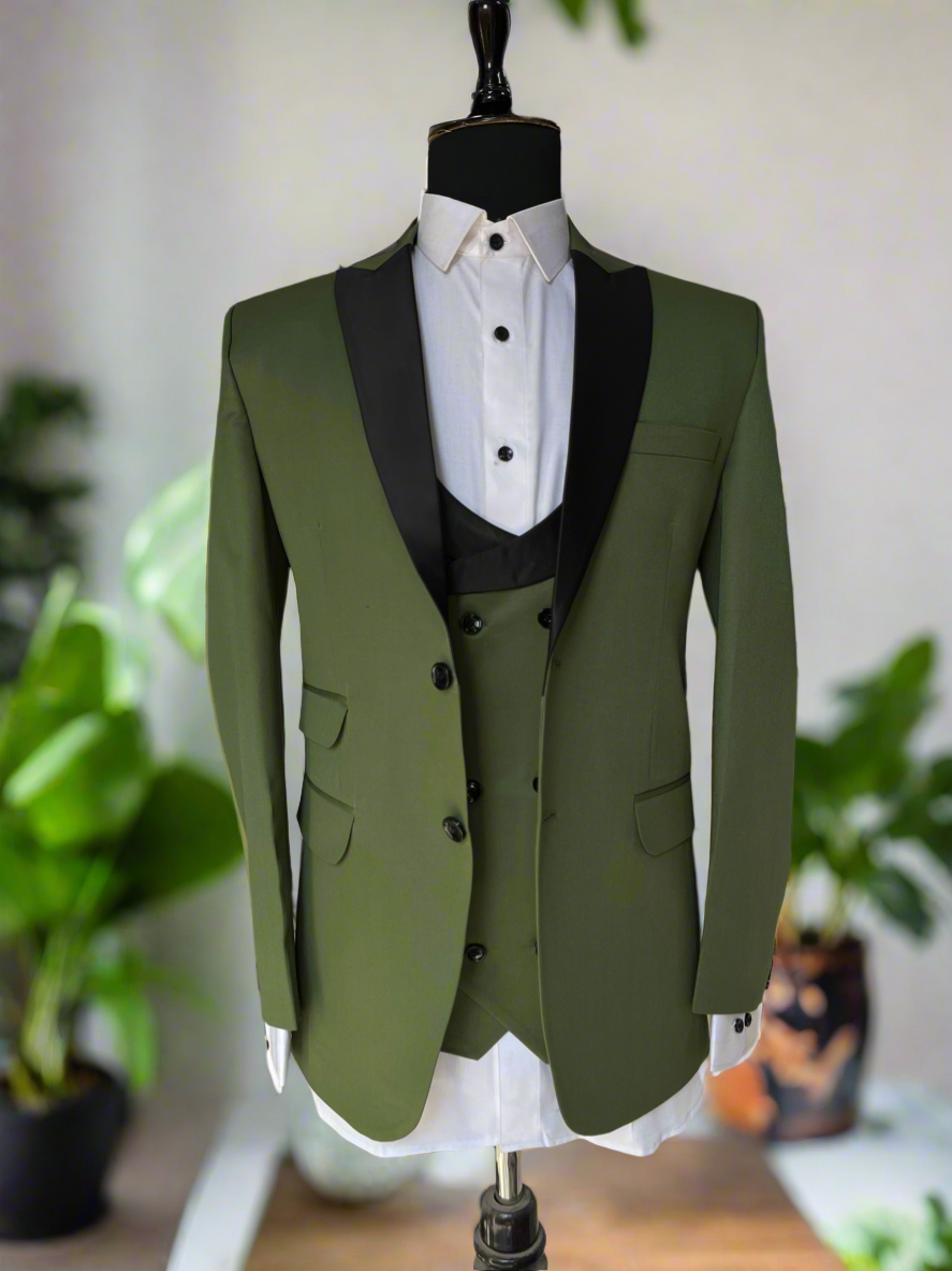 Front view of Men's Handcrafted Indo-Western Ensemble.
