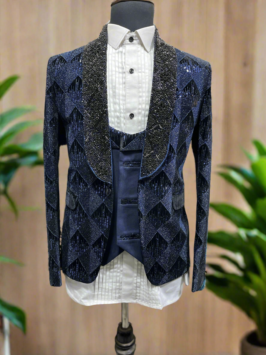 Full set of Men's Handcrafted Tuxedo with vest.
