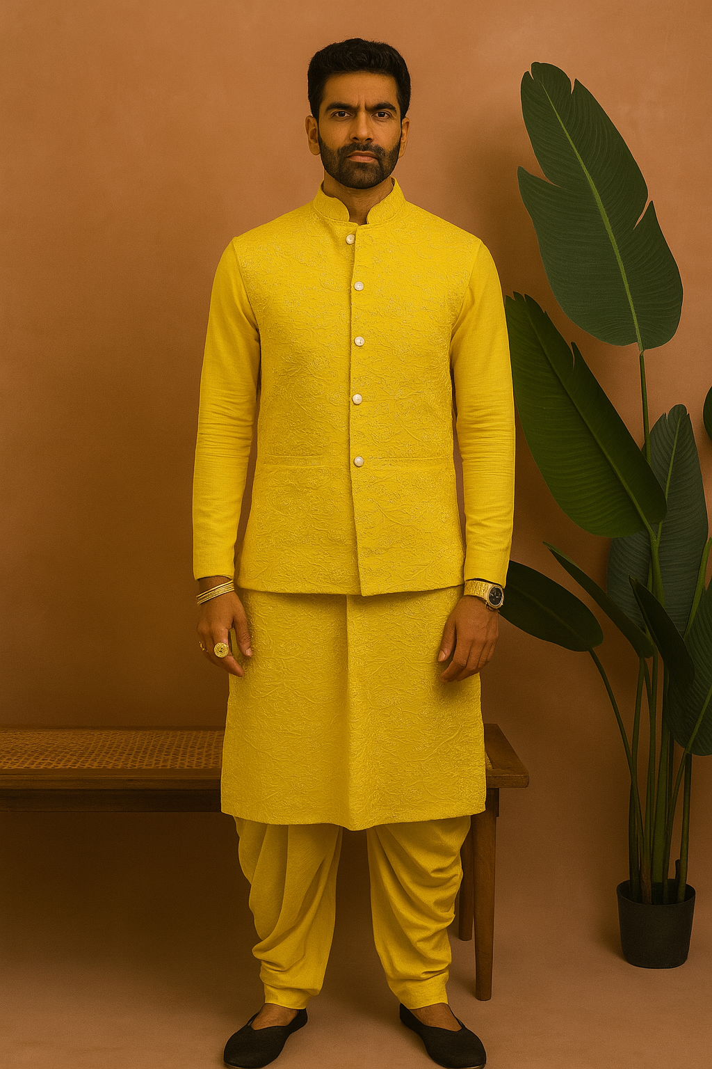Men's Bundi set in festive Haldi colors – KPH Outfits