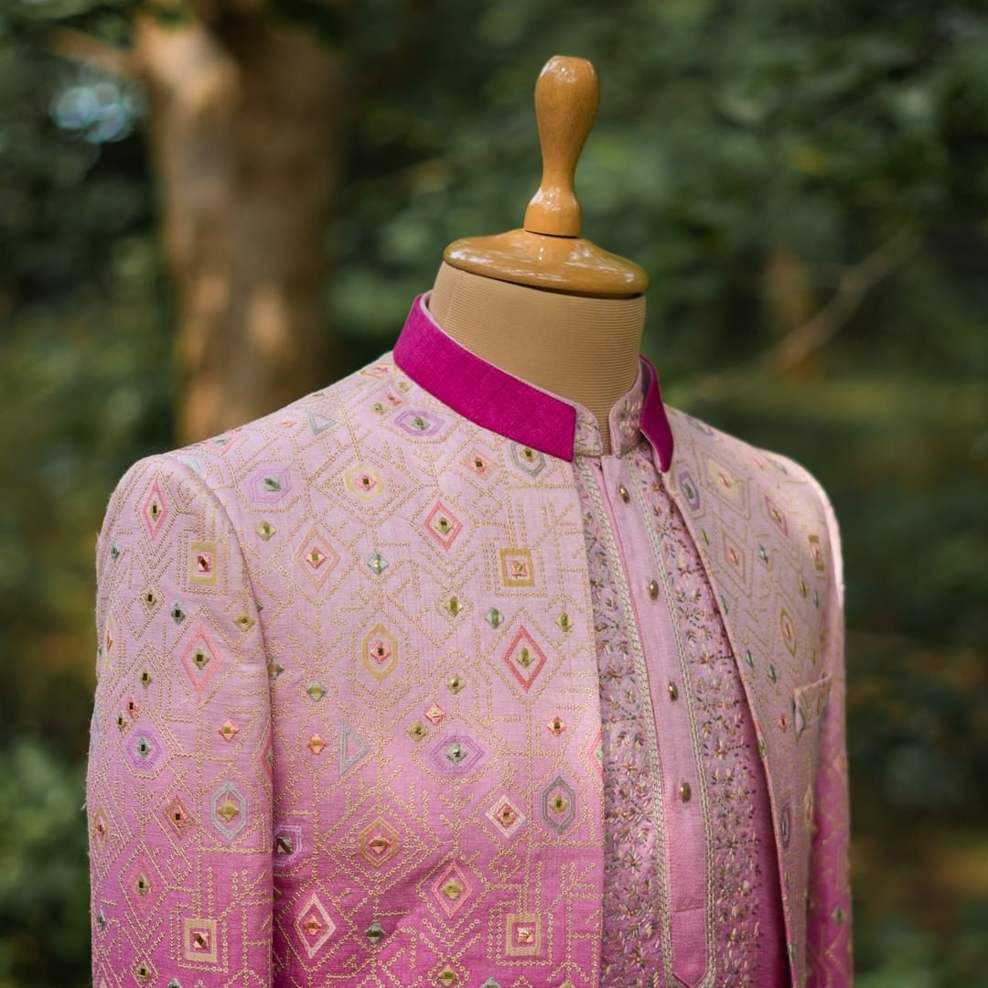 "Handcrafted sherwani with intricate embroidery for men - KPH Outfits"