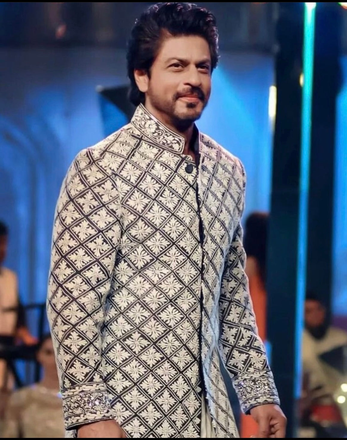 Srk Style Velvet Designer Sherwani Set