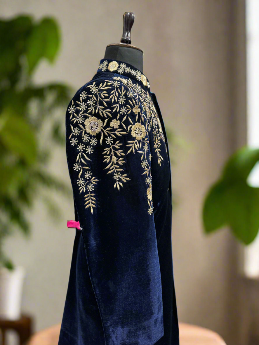 Luxury Velvet Sherwani for Groom and Wedding Guests