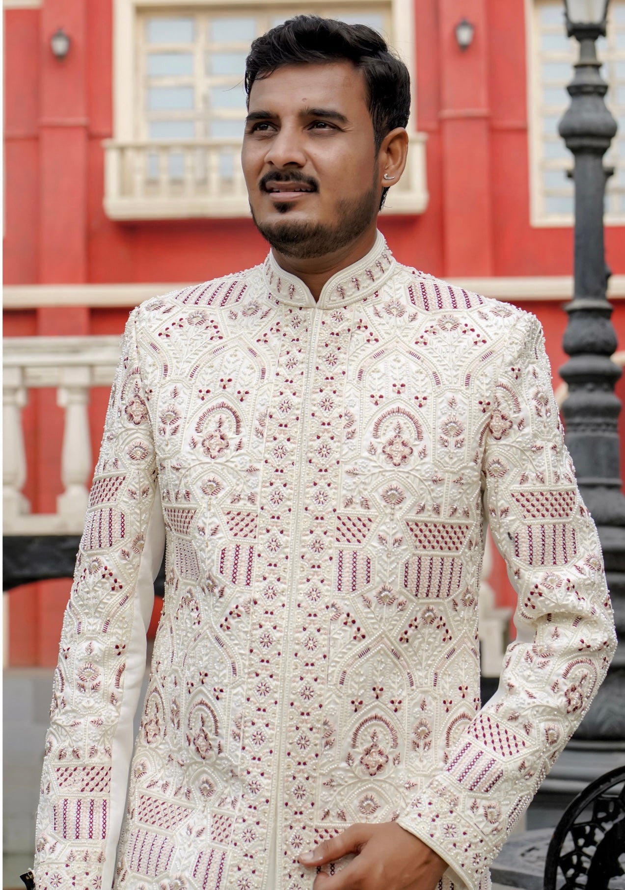 Luxury hand-embroidered sherwani for weddings