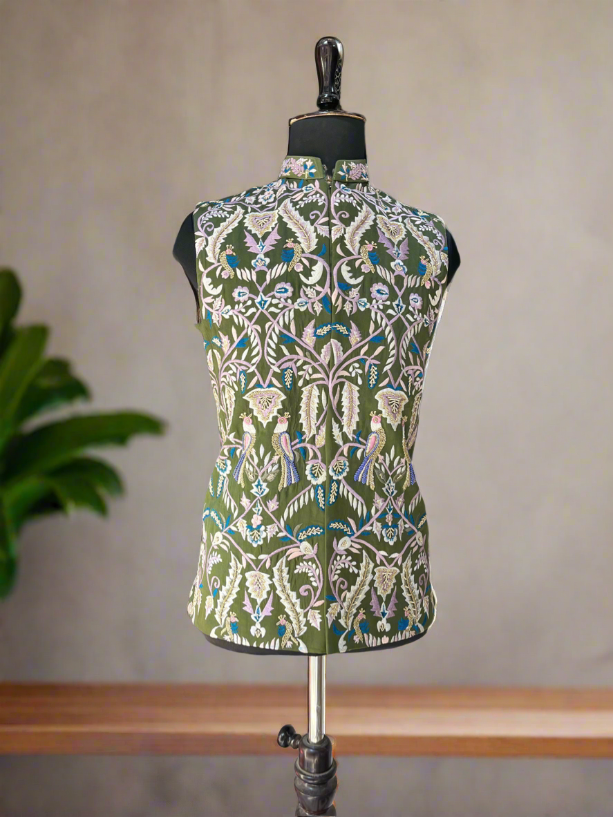 Luxury handcrafted waistcoat with intricate patterns