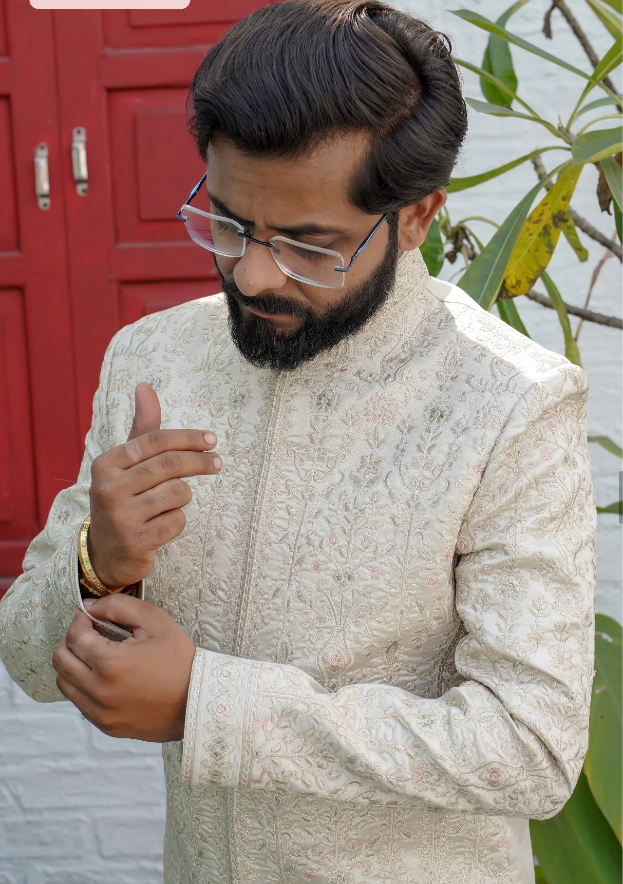 Luxury wedding sherwani with churidar