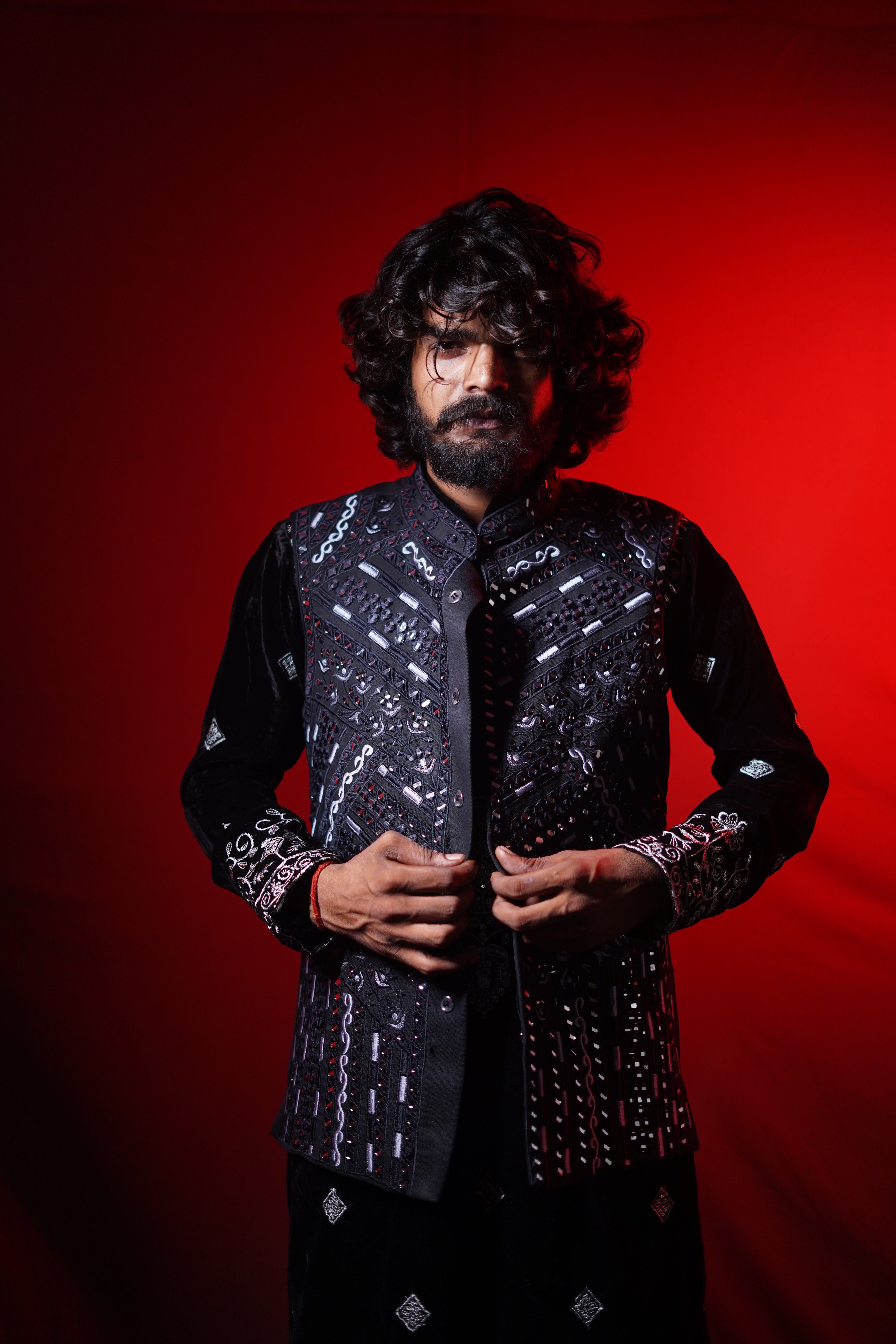 Men's Exclusive Designer Real Mirror with Embellished Kurta Set KPH Outfits