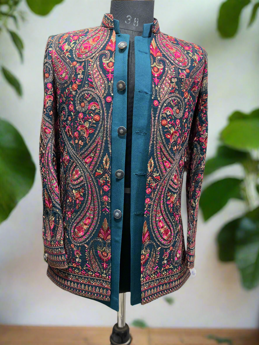 "Men's Turkish Kalamkari Embroidery Jodhpuri Set"
