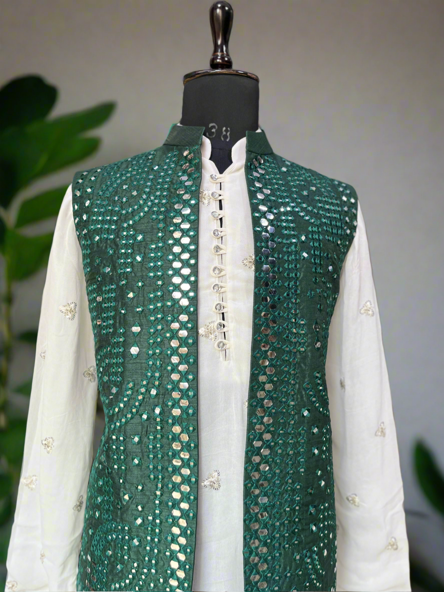 Men’s mirror bundi georgette summer dress set