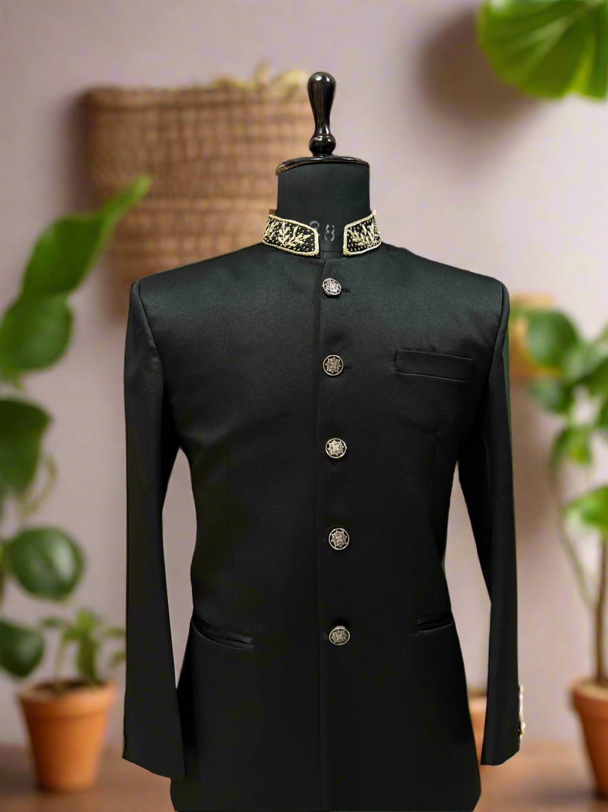 Men's premium black Jodhpuri suit by KPH Outfits