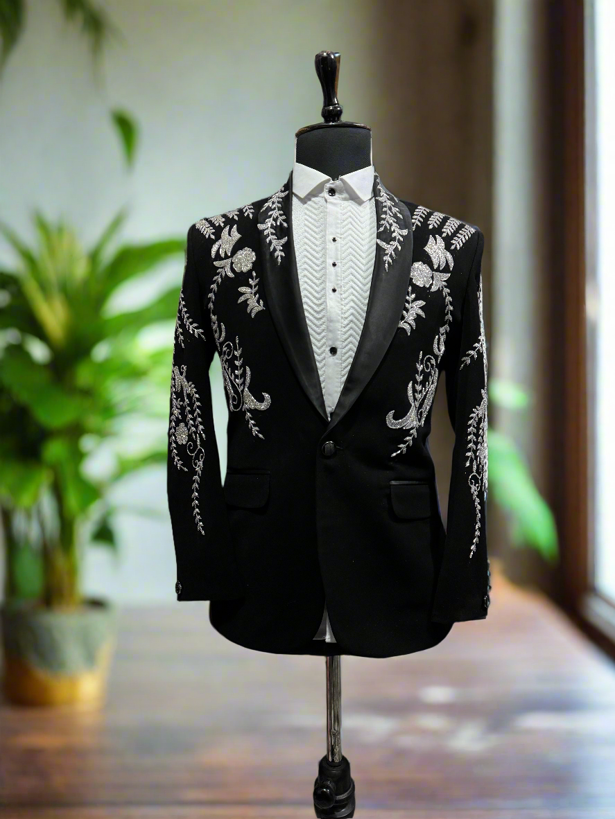 Stylish Black Suit Design For Men Black Suit Collar Design Gents