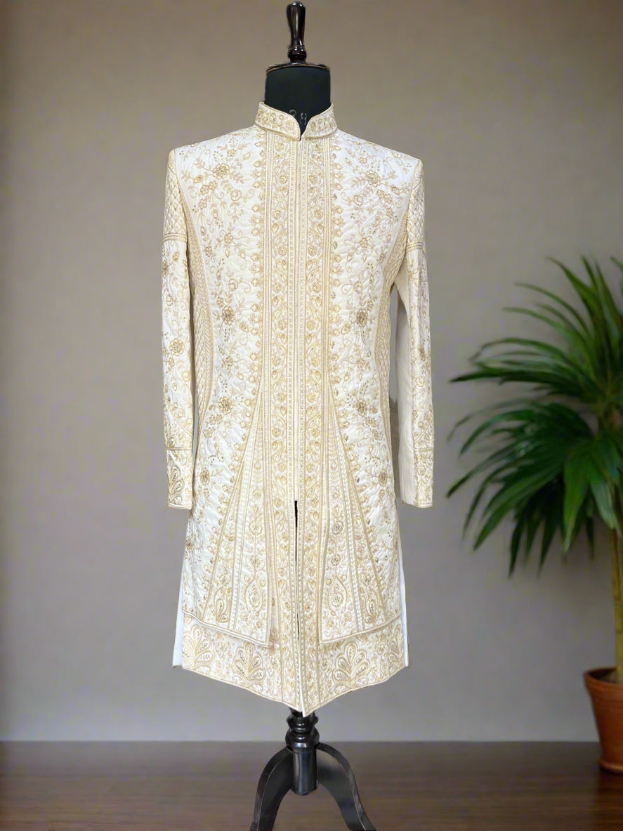 Men’s wedding outfit with Zardozi embroidery and pants