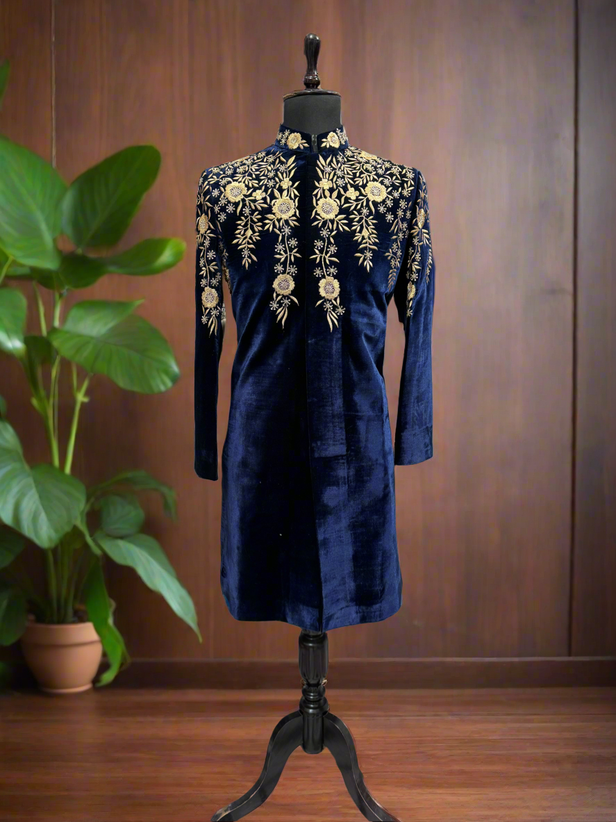 Mr. Faisu Inspired Velvet Sherwani for Sangeet Night