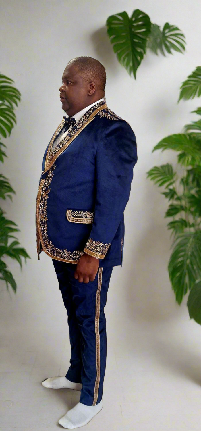 Premium Velvet Zardozi Work Tuxedo Suit for Formal Events by KPH Outfits