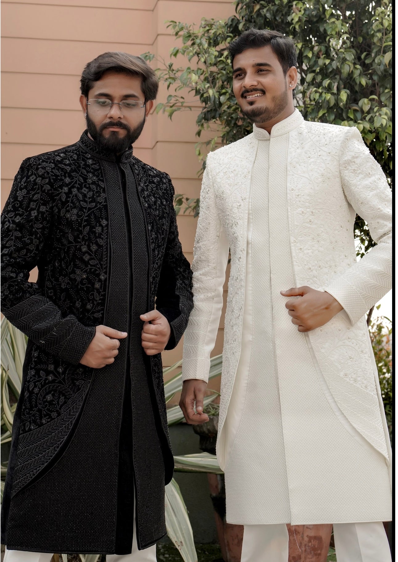 Premium Wedding Achkan in Ivory for Men