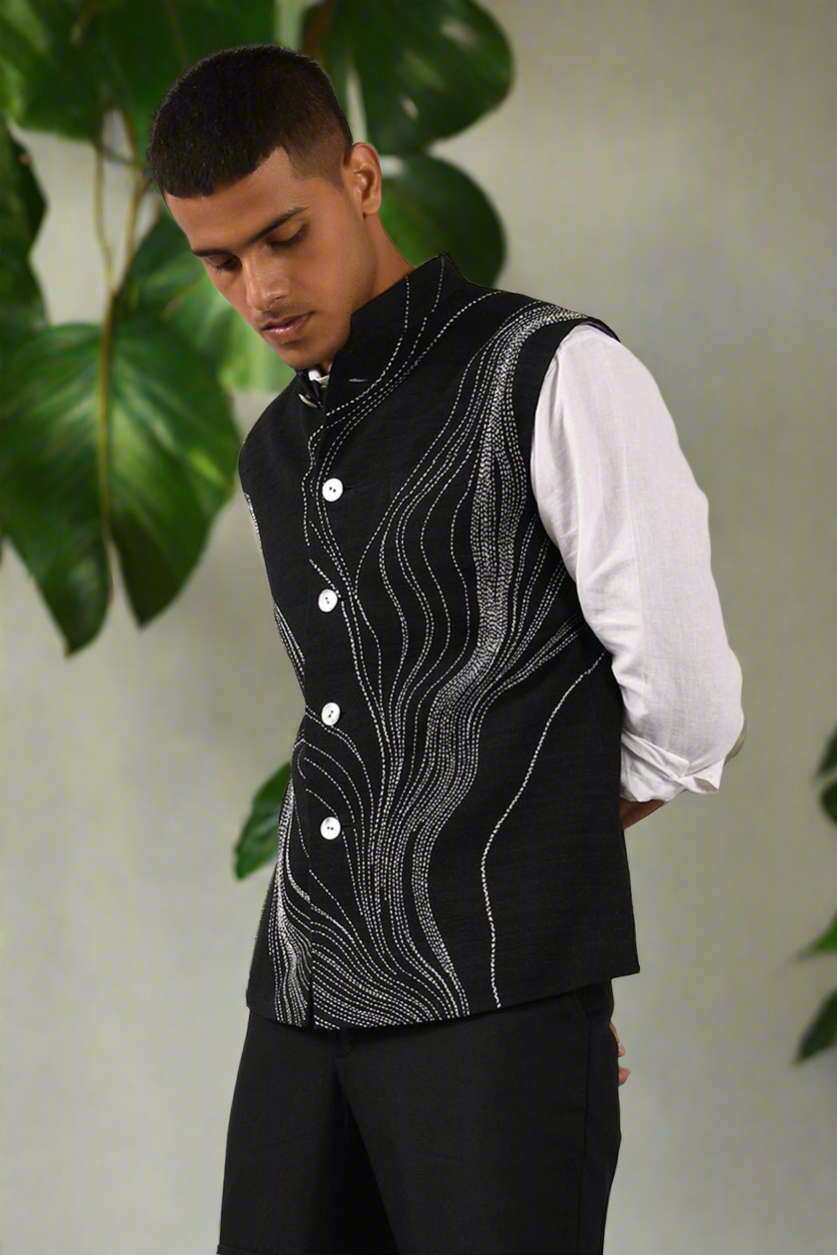 Premium black ethnic wear in Japanese fabric
