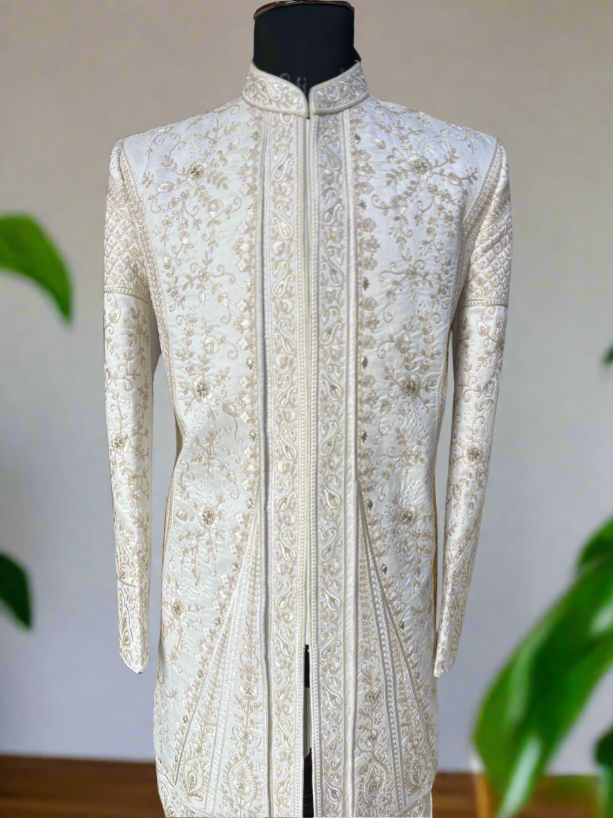 Premium double-layer sherwani set for grooms