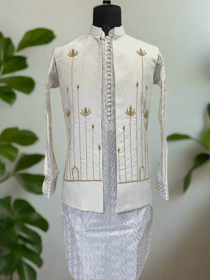 Pure cotton Nehru jacket for weddings and celebrations