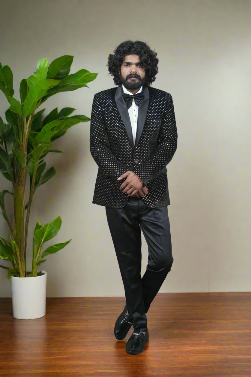 Sophisticated velvet formal suit for exclusive occasions