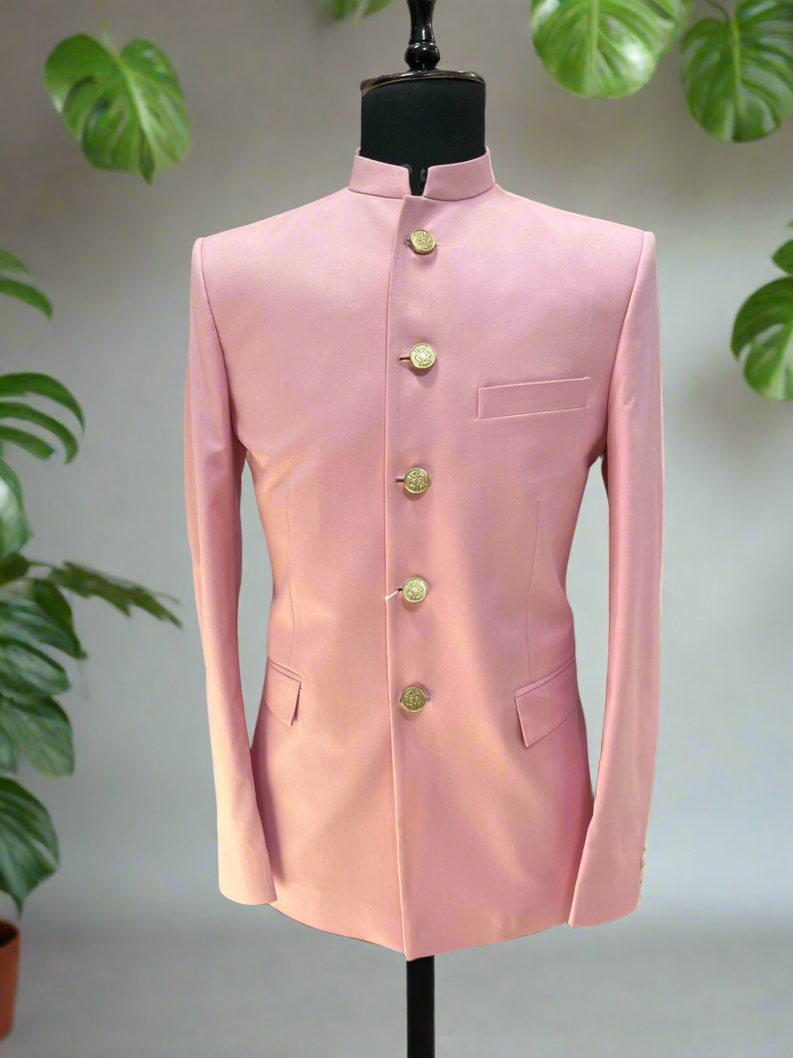 Stylish pink Jodhpuri set for weddings and receptions