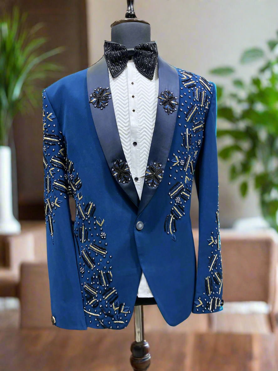 Tailored Royal Blue Tuxedo Suit for Men by KPH Outfits





