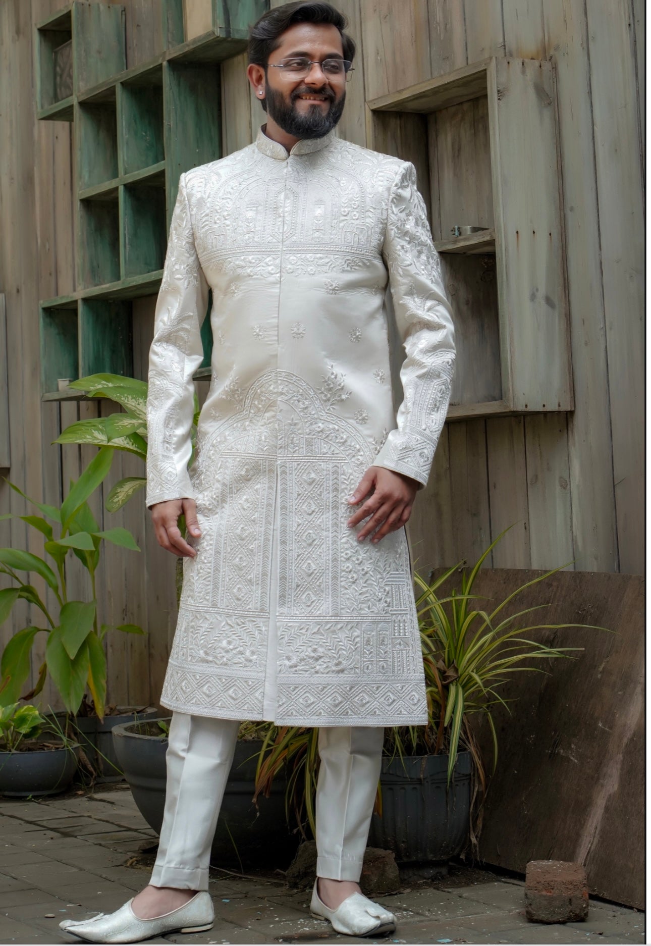 Wedding special embellished stylish sherwani set