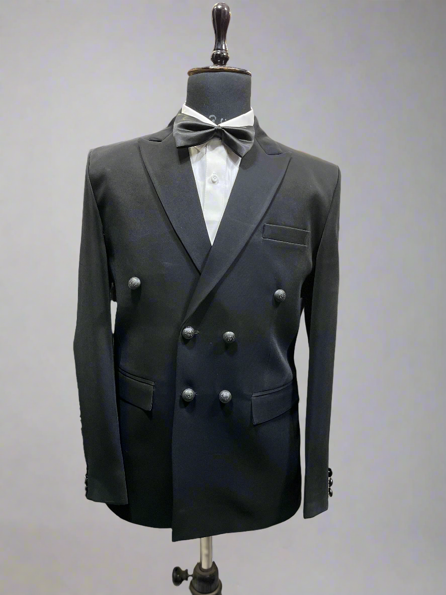 Men's Black Double Breast Classic Tuxedo Suit