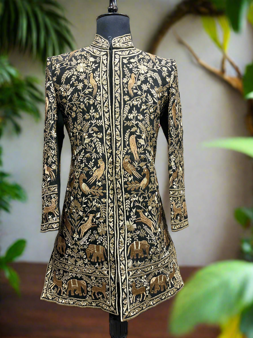 Ranveer Singh Inspired Stylish Golden Work Sherwani Set