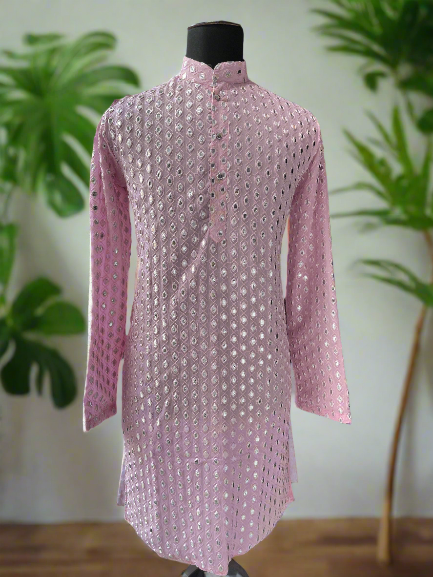 Men's Baby Pink Exclusive Abhinav Mishra Inspired Kurta Set