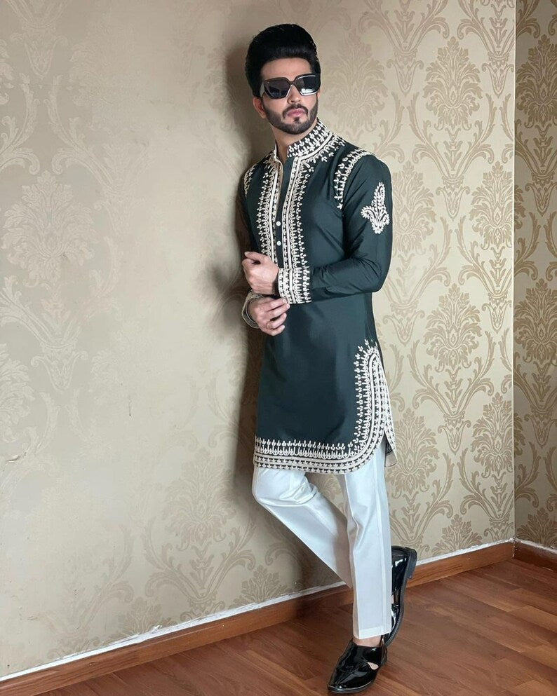 Men's Mehndi Ceremony Special Designer Kurta Set